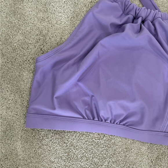 Purple Swimsuit Bikini Top Crisscross Back 3X - Picture 2 of 6